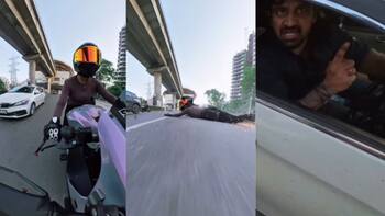 'Isn't it attempt to murder': Internet furious after woman biker hit by car in Gurugram; watch viral video