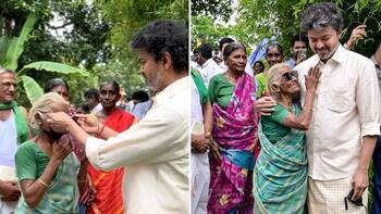 WATCH: Vijay gifts his Dior sunglasses to elderly woman during surprise farm stop; Heartwarming video goes Viral