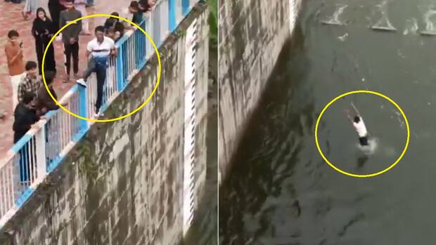 WATCH: Jhansi man jumps 30 feet into dam for reel, ends up with both legs broken