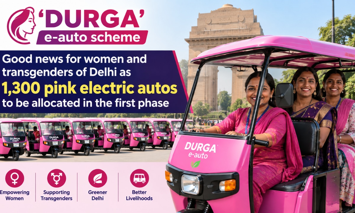 ‘DURGA’ e-auto scheme: Good news for women and transgenders of Delhi as 1,300 pink electric autos to be allocated in the first phase