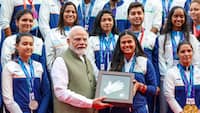 'You have made 140 crore Indians proud': PM Narendra Modi to Asian Games medal winners at Major Dhyan Chand Stadium - WATCH