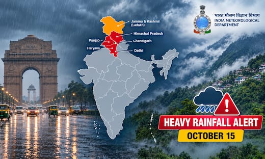 Weather tomorrow October 15: IMD issues heavy rainfall alert for Delhi, Himachal Pradesh, Punjab, Haryana and Chandigarh